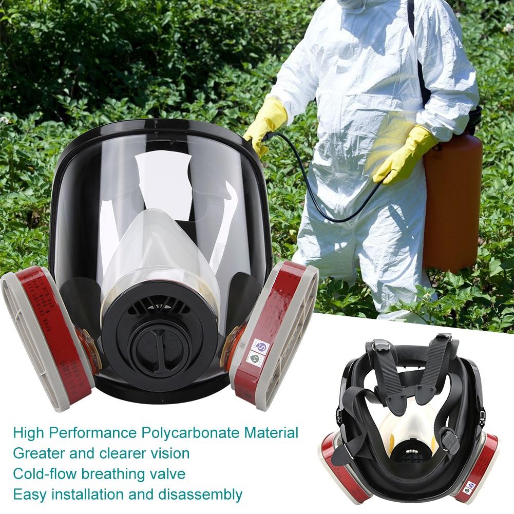 Respiratore facciale Verniciatura a spruzzo Doppia filtrazione Maschera antigas a pieno facciale in gel di silice