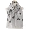 Soft Dog Print Scarf Polyester Puppy Shawl Wrap Creative Gift Animal Scarf