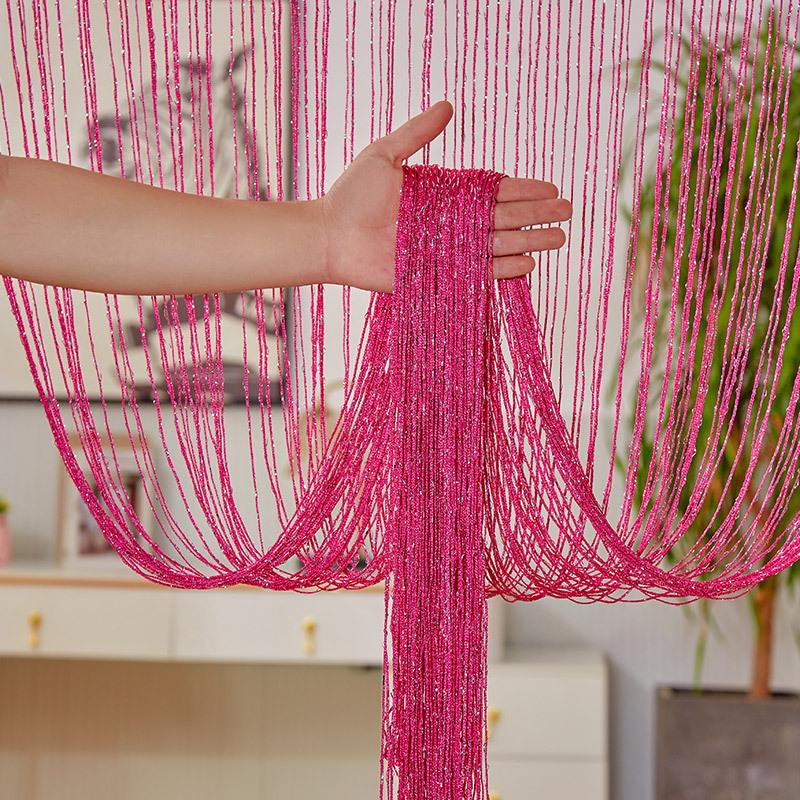 3m X 3m Colorful Silver Glitter Tassel String Curtain, Extra Dense Hanging Room Divider Curtain for Wedding Living Room Entryway