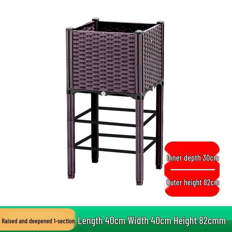 Extra-Large Thickened Raised Plastic Planter for Vegetables - Ideal for Family Rooftop or Balcony Gardening
