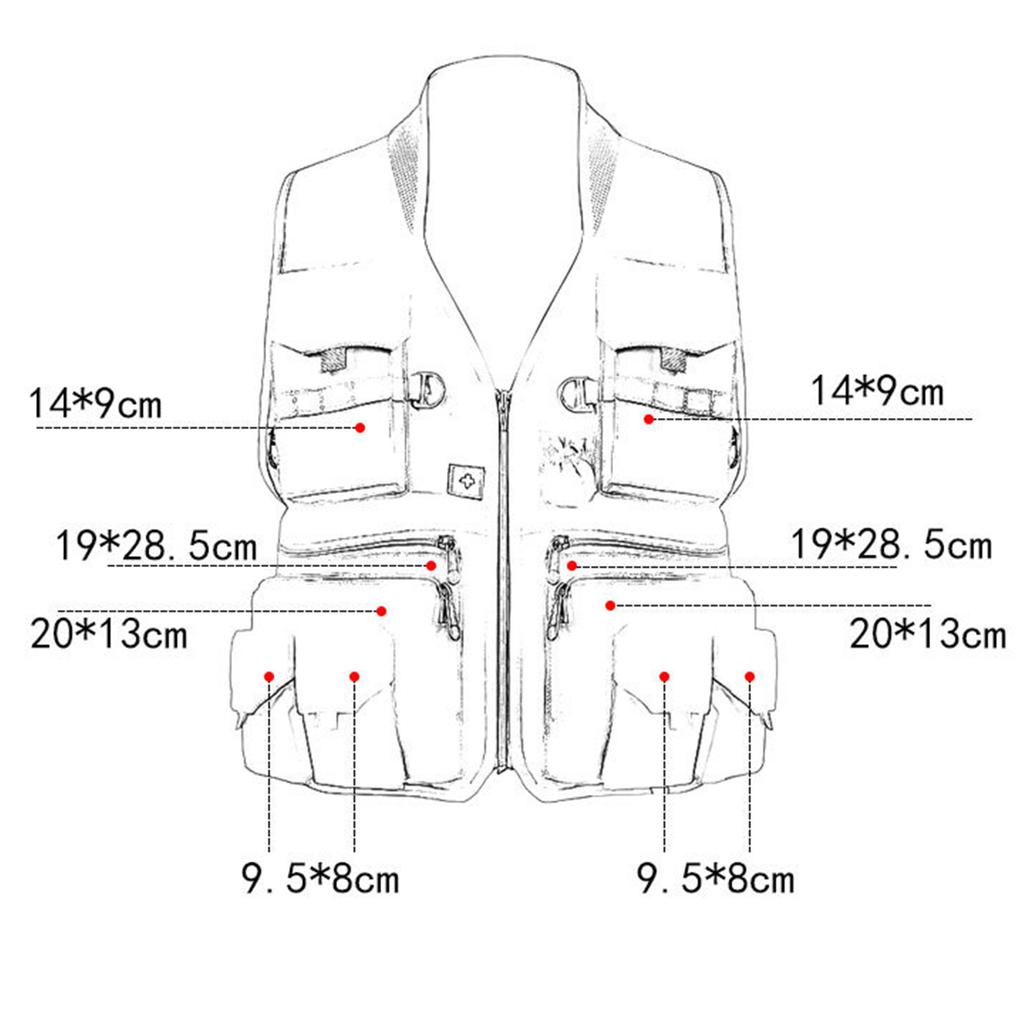Multi-Pocket Fishing Vest Breathable Mesh Fishing Safety Life Jacket Multifunction Breathable Pocket