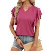 Summer Women V-neck Batwing Short Sleeve Loose T-shirt Casual Basic Tops For Women