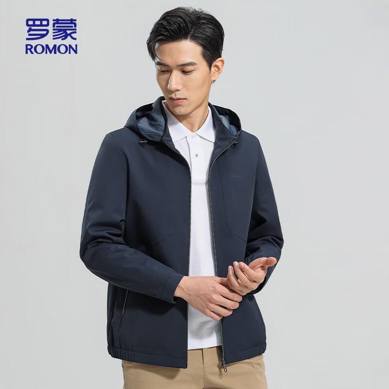Romon Men's Hooded Business Casual Jacket