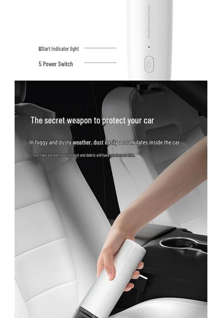 Portable Wireless Handheld Car & Home Vacuum Cleaner - USB Rechargeable, High Power, Compact Design