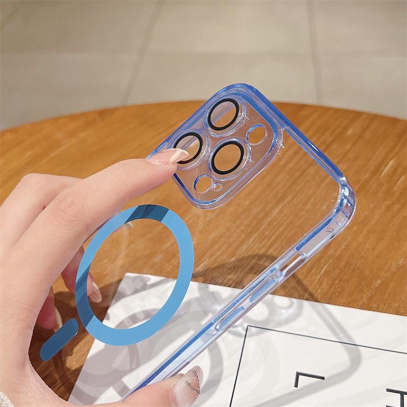 For Apple 16/15PM Phone Case IP14 Protective Case 13pro Acrylic 12 Magnetic 11 with Lens Integrated