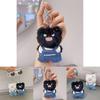 Plush Cat Keychain With Denim Overalls For Anime Collectors And Gift Lovers