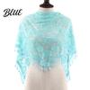 Boho Lace Scarf for Daily Use Floral Shawl with Tassels Women Elegant Sheer Wrap Wedding Head Church Evening Party Lightweight Rose Jacquard Fringed