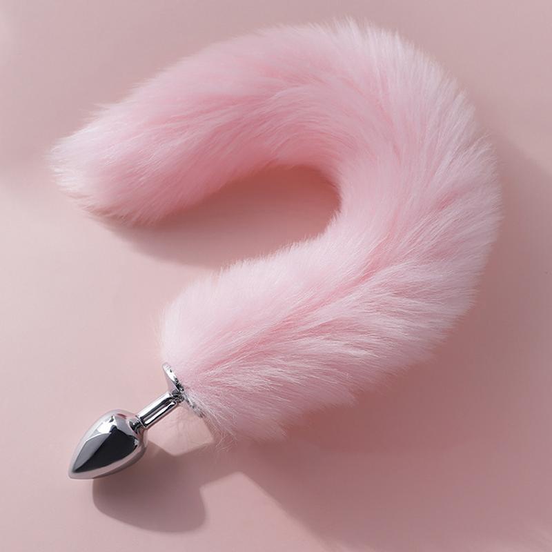 Metal Pointed Tip Plush Rabbit Tail Anal Plug Prostate Massager Butt Plug Fox Tail Cosplay Erotic Sex Toys For Adults Sex Game