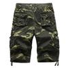 Herren Tarnung Cargoshorts Mehrere Taschen Taktisch Locker Kordelzug Saum Lässig Outdoor Wandern Sommer Militärstil Kurze Hosen
