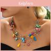 Bohemia Multi Crystal Shell Beads Layer Choker Necklace Earrings For Women Bridal Boho African Jewelry Sets Luxury Accessories
