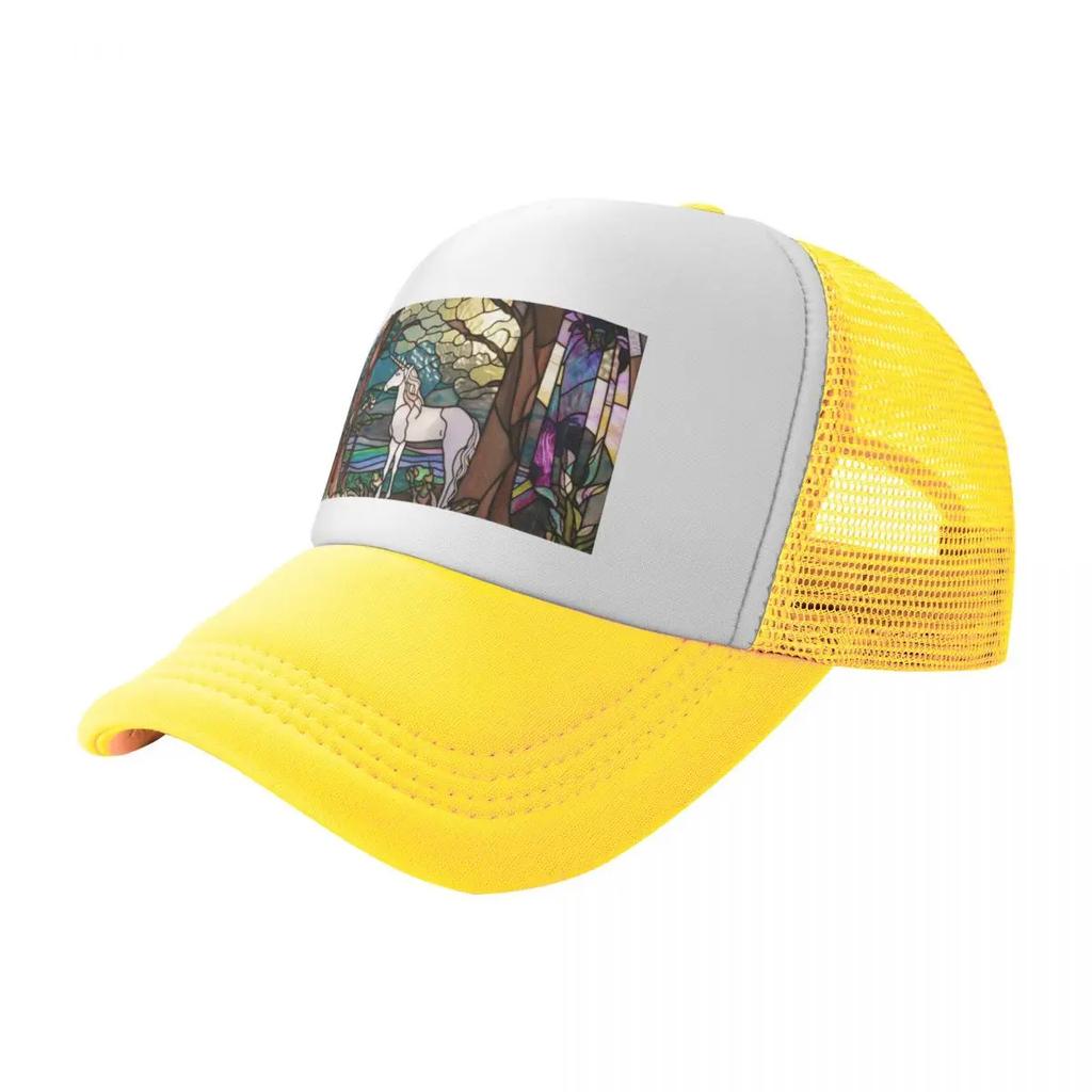 Stained Glass Unicorn Baseball Cap Anime Fashionable Hats On Offer Baseball For Men Womens