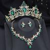 Water Drop Bridal Jewelry Sets Luxury Tiaras Crown Necklace Earrings Wedding dress Dubai Jewelry Set Costume accessories