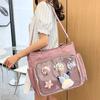 Transparente Japanische Blaue Ita-Taschen Abzeichen-Ausstellung Kawaii Umhängetaschen Große Kapazität Collage Studentenrucksäcke Jk Uniformtaschen