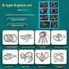 Metal Wire Puzzle Set of 8, Brain Teaser IQ Test Disentanglemen Iron Link Unlock Interlock Game Chinese Ring Magic Trick Toys