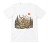 Majestic Deer Mountain Sunset Wildlife Graphic White T-shirt
