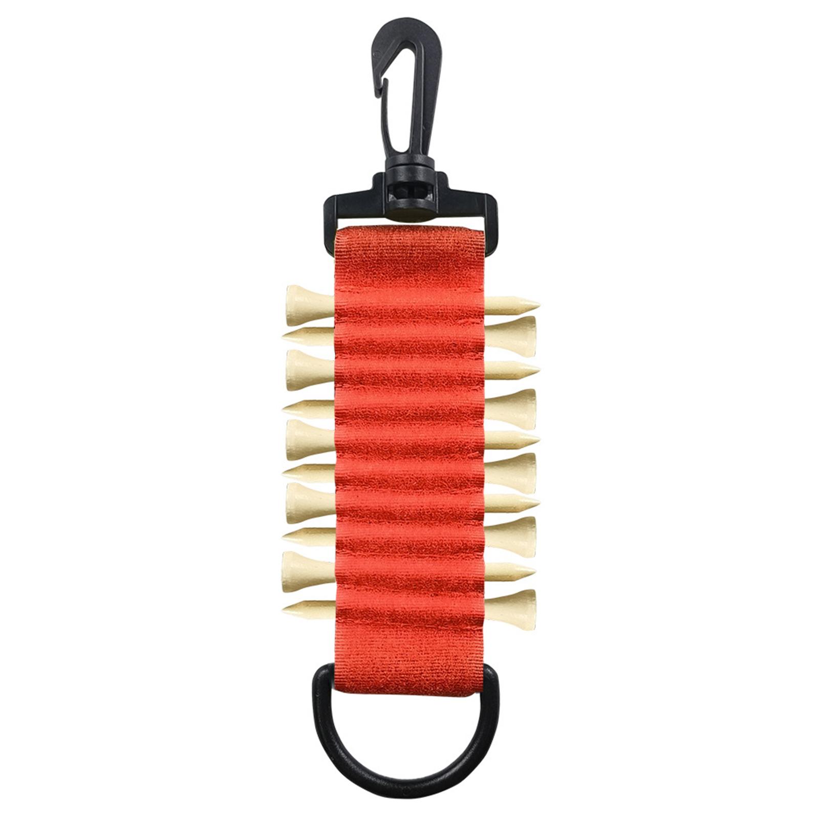 

Golfing Tees Holder for Golfing Glove Self Adhesive Golfing Tees Storage Holder with 10 Golf Tees Holes and Belt Clip красный