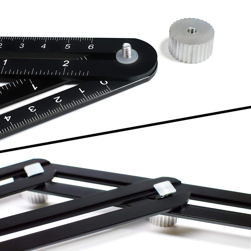 Four-Fold Multi-Angle Aluminum Alloy and Stainless Steel Ruler