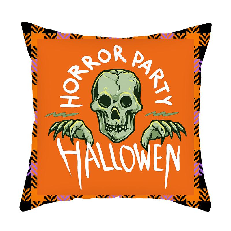 

Новая наволочка на Хэллоуин, Праздничная атмосфера, Новая подушка, Подушка с принтом тыквы и черепа 45*45cm
