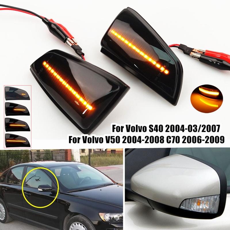 

NEW Error Free For Volvo S40 2004-2007 V50 2004-2008 C70 2006-2009 Side Marker Indicator Lights Turn Signal Sequential Lamps