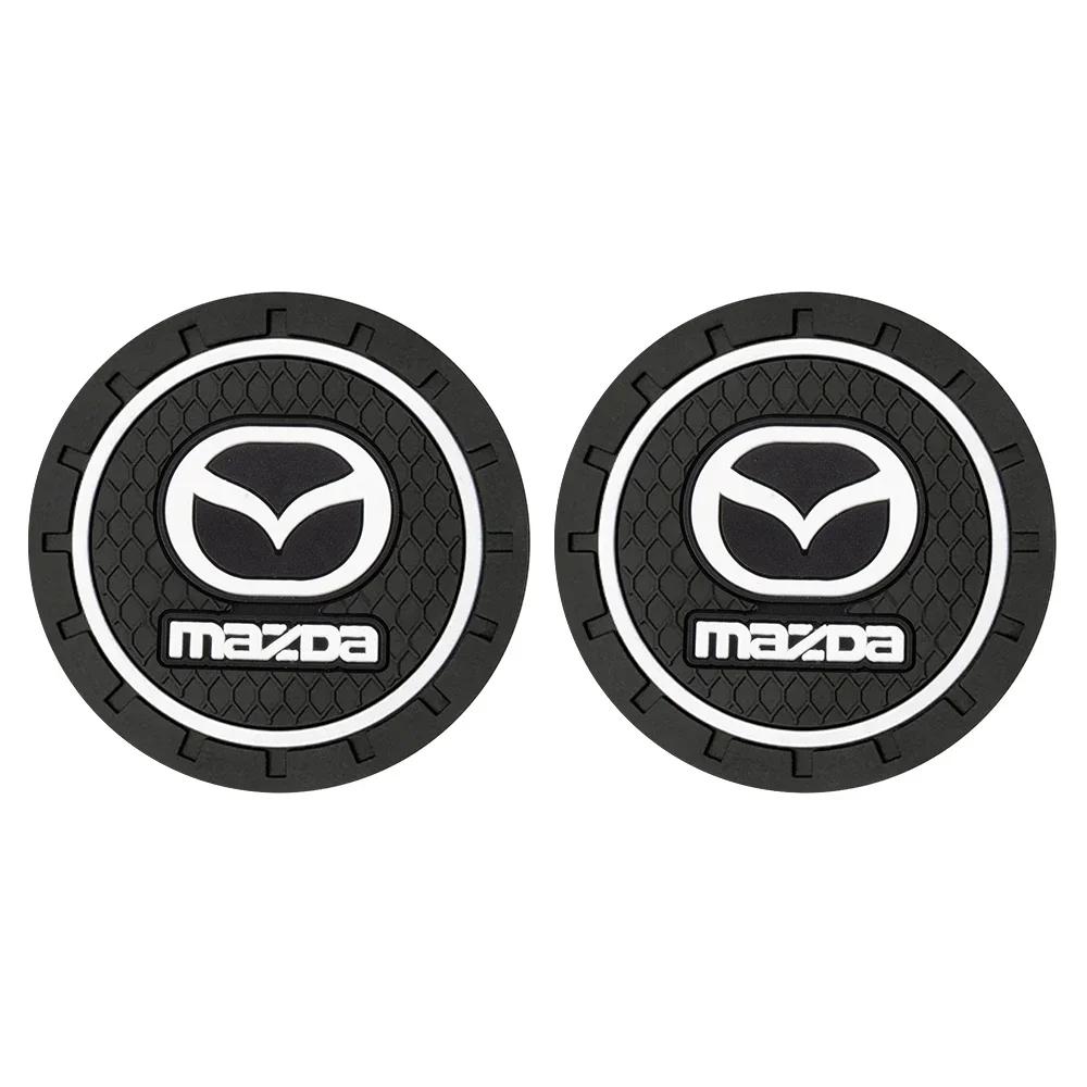 

2025 Hot Car Water Coaster Holder Anti-slip Diamond Rubber Mat Car Interior Accessories For Mazda 2 3 Axela Atenza Demio RX7 MS 2Pcs