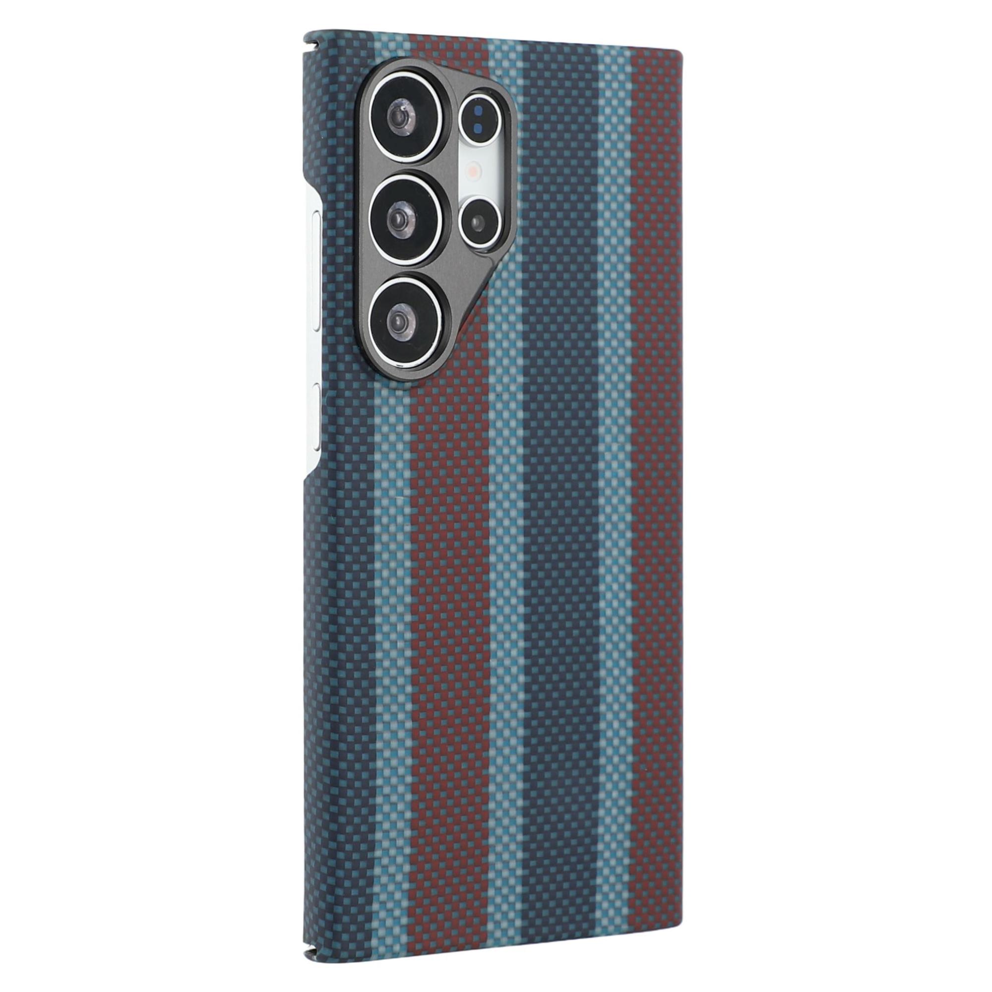 

Для Samsung Galaxy S24 ультрамагнитный чехол трехцветный арамидный волокнистый тонкий чехол для телефона с металлической рамкой объектива A