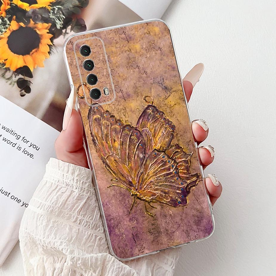 For Huawei Y7a Case PSmart 2021 Cute Cat Fashion Painted Cover Soft Slim Phone Case For Huawei P Smart 2021 Y 7a HuaweiY7a Shell