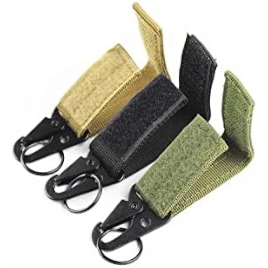 Tactical Nylon Webbing Buckle Carabiner Hook EDC Molle Backpack Belt Clip Keychain Hanger For Outdoor Climbing Camping