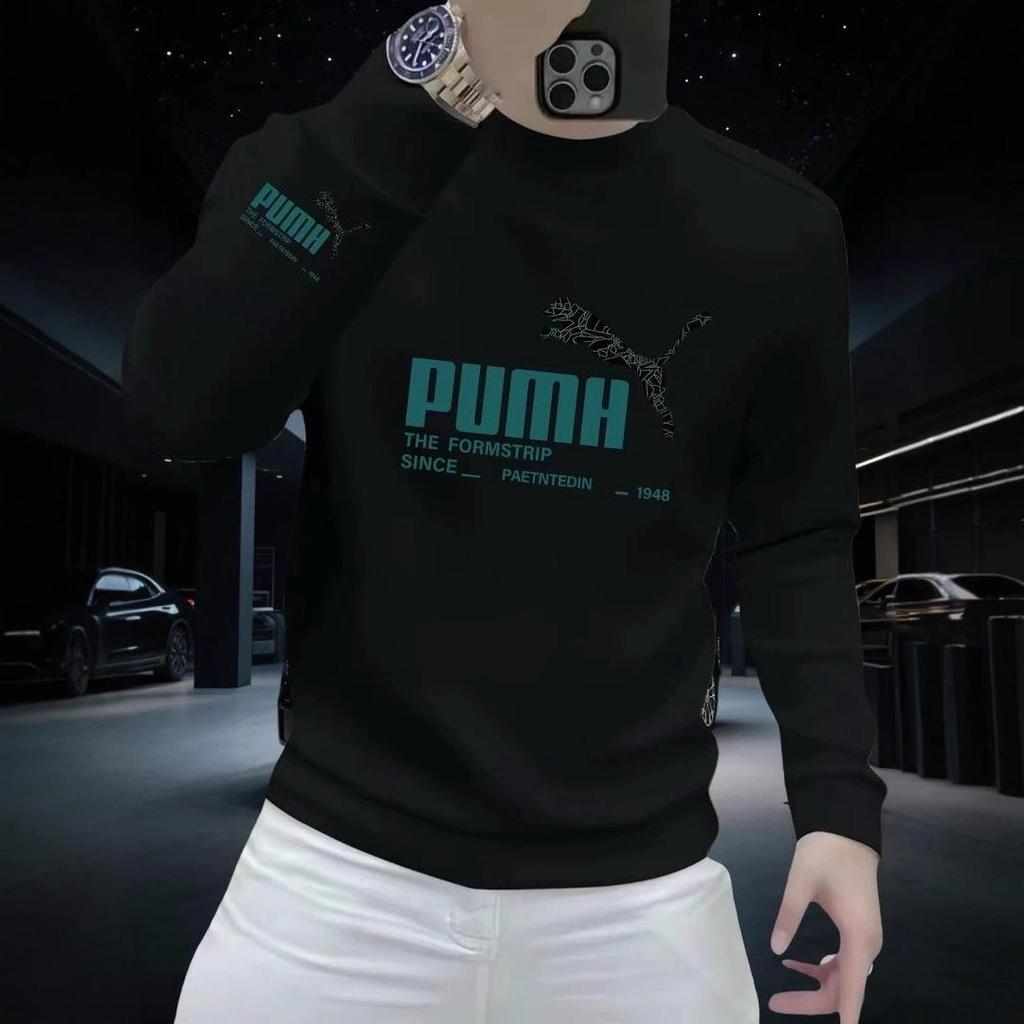 Trendy Herfst/Winter Hoodie voor Mannen met Print - Ronde Hals, Lange Mouwen, Casual Pullover