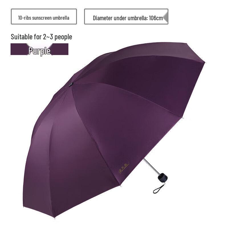 Heaven Umbrella 33188E Black-Coated Folding Sun/Rain Umbrella