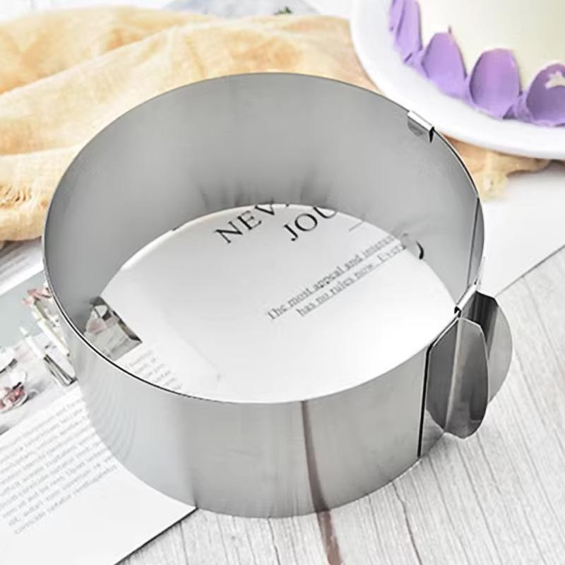 Teleskopisk 4-tommers Liten Sirkulær Justerbar Mousse-ring i Rustfritt Stål 6-10 5CM Høy Kakeform Bakeform Kakeform Kakeverktøy