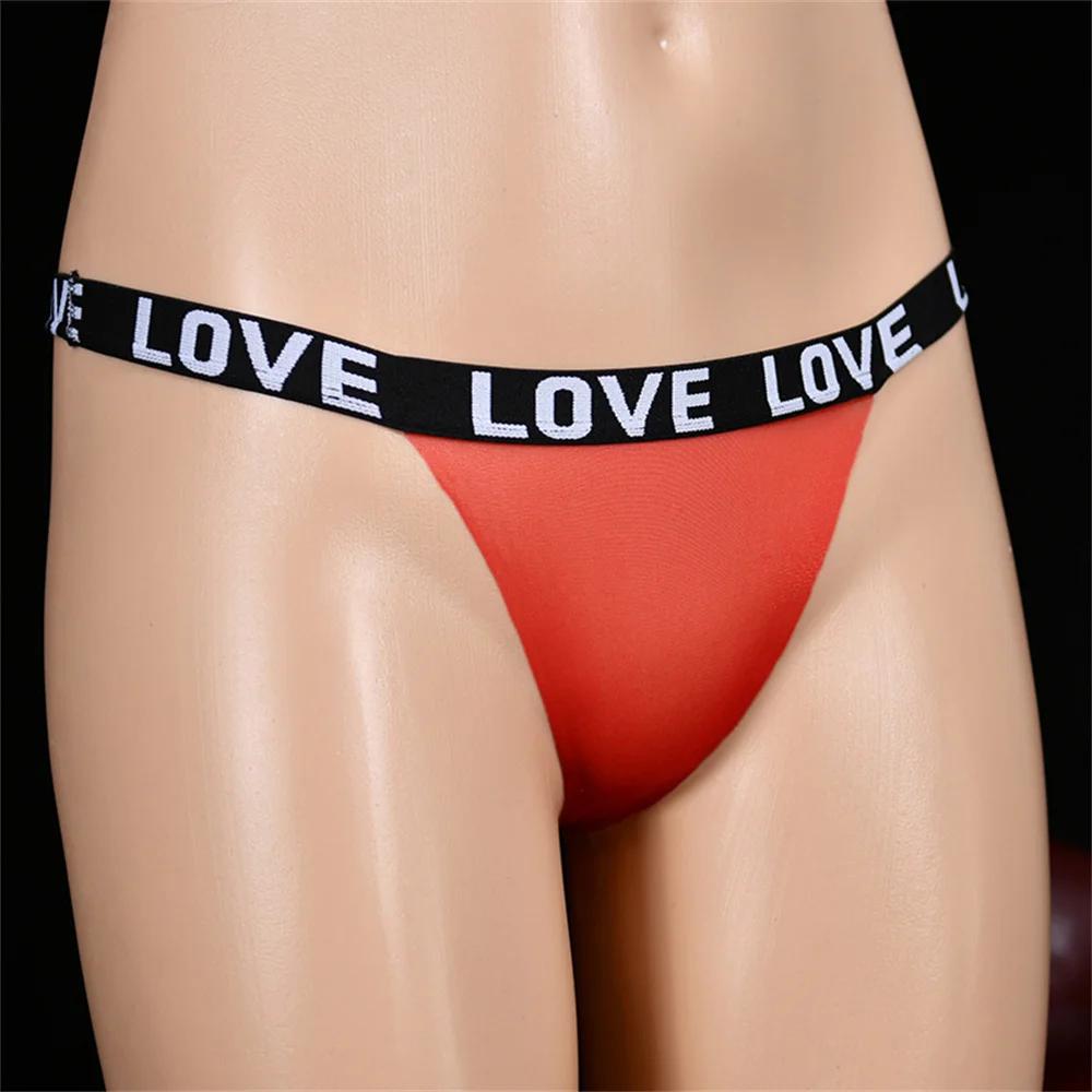 Ladies Sexy Stocking Solid Thong Seamless Full Mesh Transparent Panties No Crotch Low-waist Underwear Invisible T-back G-string