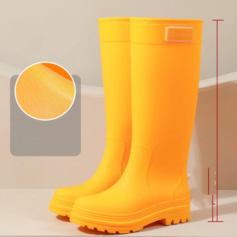 

Ladies Fashionable And Casual Outdoor High Tube Rain Shoes Rubber Shoes 41-42 жовтий