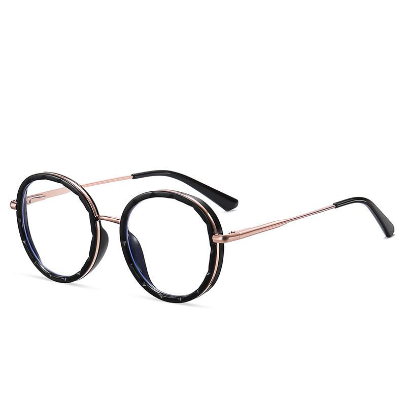 0 -0.5 -0.75 To -6.0 Round Myopia Glasses With Prescription 1.56 Aspheric Blue Blocking Light Student Computer Optical Spectacles