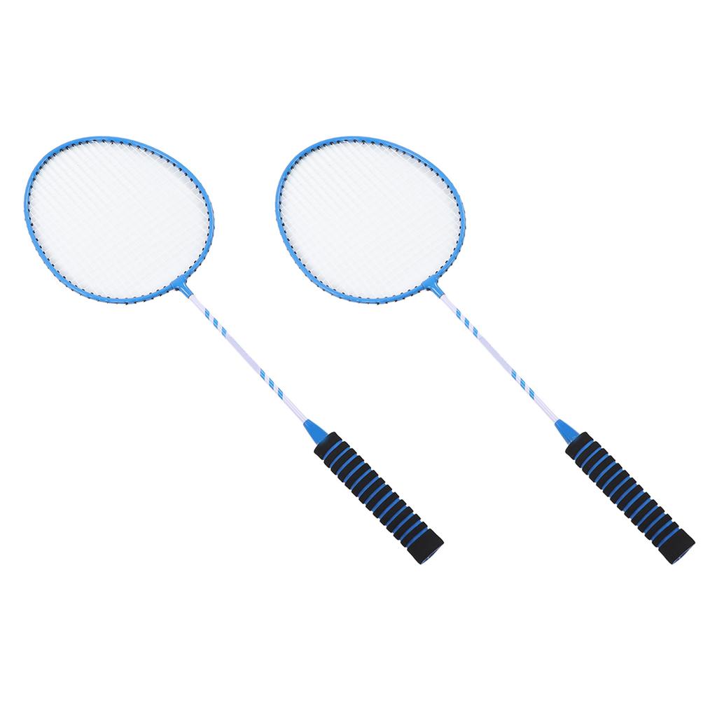 Set Racchette da Badminton Racchette da Badminton in Lega di Ferro e Nylon Separate per Sportivi Adulti Blu