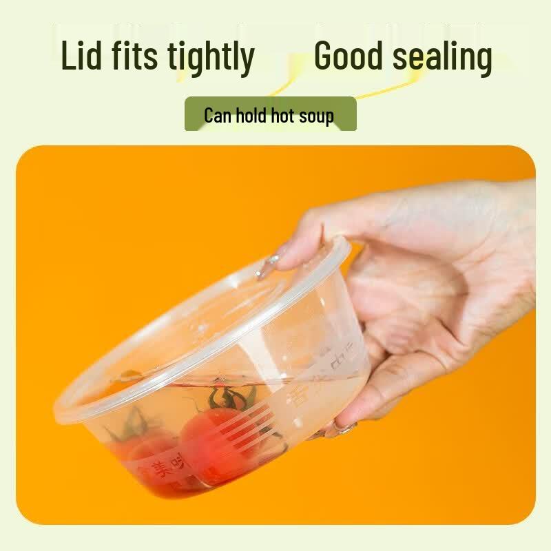 LAOXIANGHE 1500ml Round Microwavable Disposable Meal Boxes