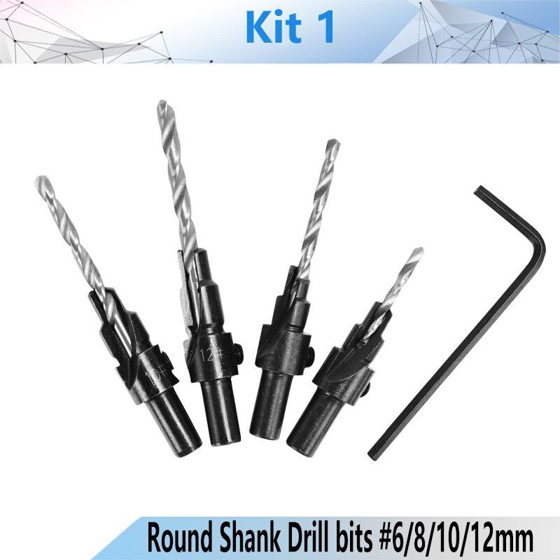 4/5pcs set HSS Woodworking Countersink Drill Bit Set 1/4 Quick change Hex Shank 4/5pcs set HSS Woodworking Countersink Drill Bit Set 1/4 Quick change Hex Shank