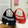 Fresh nylon sports style striped pleated fashion casual shoulder bag 2025 new personality trend underarm women's bag