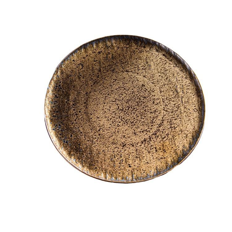 

Artistic Retro Ceramic Coaster/Plate with Rock Texture - Display Stand for Tableware & Flat-Bottomed Cake Pans, Perfect Gift 7.5 Rock Texture Cake Plate - 19CM