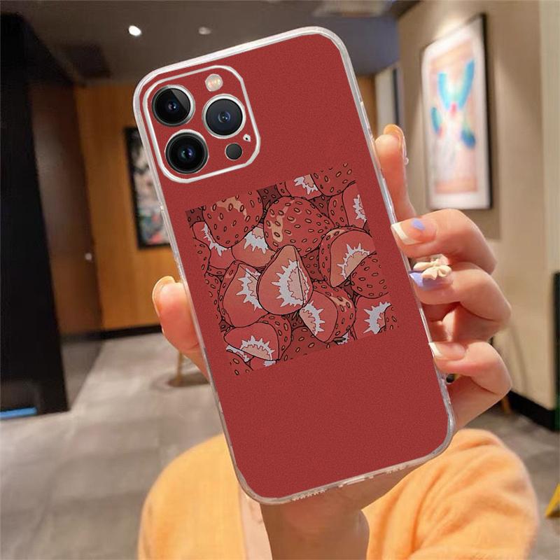 Strawberry Cat Cartoon Phone Case For Iphone 17ProMax 17 Pro Air 16 15 14 13 Pro Max 16 15 14 13 Pro 15Plus