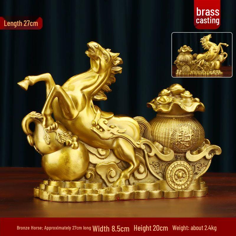 Qoqiao Pure Bronze Success Horse Figurine