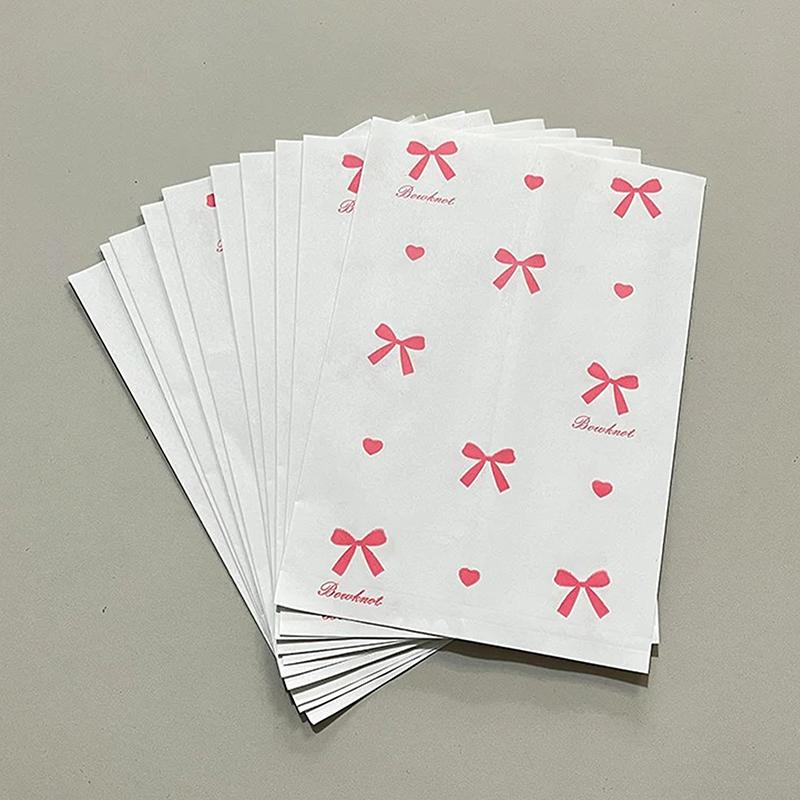 50 Stück Rosa Schleife Herz Papiertüten 12×17Cm Niedliche Fotokarten Schmuckverpackung Für Handgemachte Basteleien Geschenkverpackung Aufbewahrungsbeutel