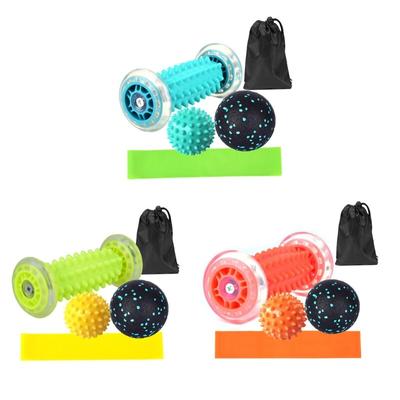 Yoga Pain Relief Wheels Muscle Massage Roller Siamese Fascia Ball Set