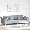 4 Seater Sofa with Cushions Light Grey 250 X 77 X 76 Cm Fabric