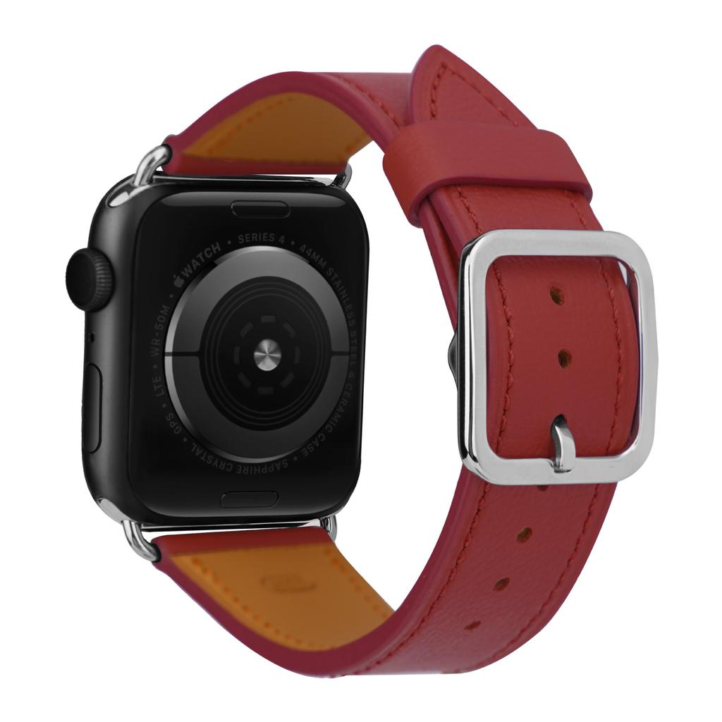 Simple First Layer Calfskin Ultra Leather Watch Strap 49mm Replacement for Apple Watch Ultra All Series Premium Wristband Accessory