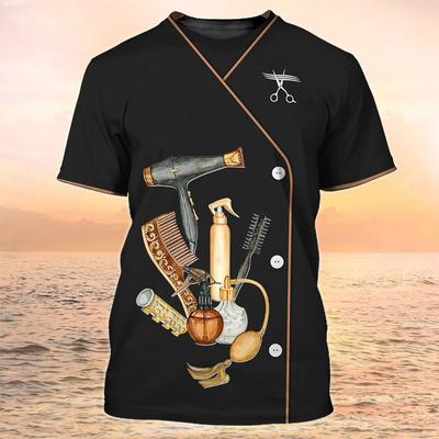 Damen T-Shirt Mode Barber Dressing Shirt Frau Spaß Kurzarm T-Shirts Top Smock Vintage Casual Übergroße weibliche Kleidung