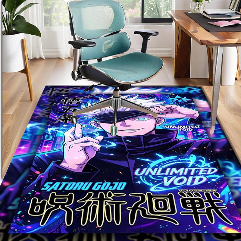 Jujutsu Kaisen Pattern Rug, Indoor/Outdoor Mat, for Picnic, Gameroom, Bedroom, Office, Living Room, Home Decor Carpet, Birthday Gift