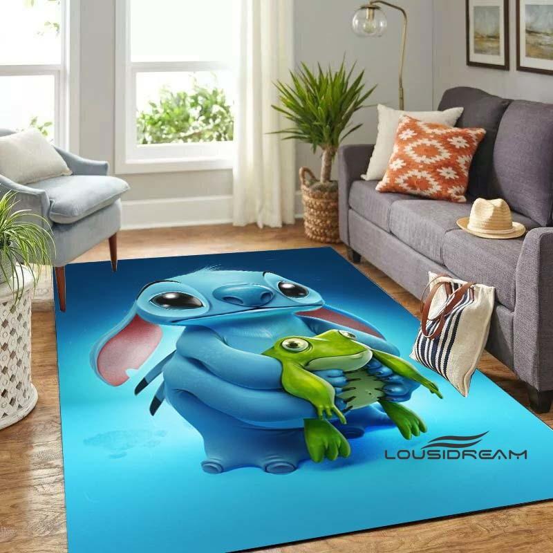 Personalized name-customized rug, "Stitch" print, suitable for living rooms, bedrooms, large-sized soft rug, home décor, sofa