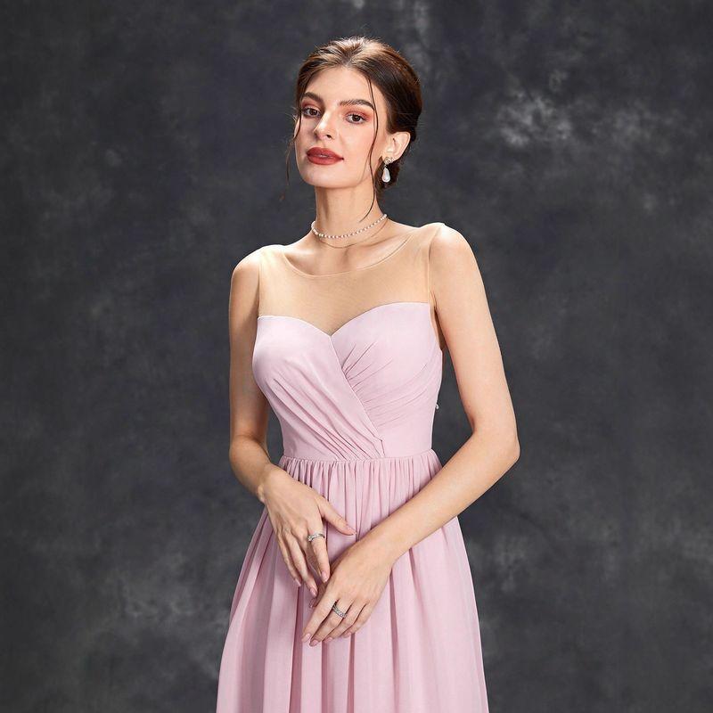 Amazon Foreign Trade Women's Off-Shoulder Bridesmaid Dress European and American Cross-Border Summer New Chiffon A-Line Dress Strapless Dress