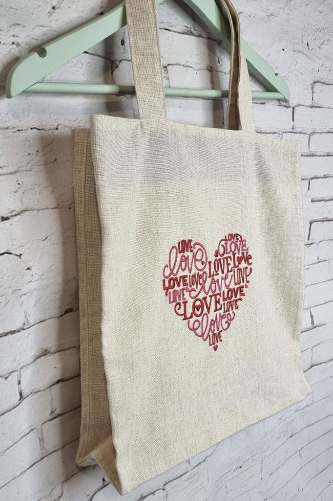 Shopper Bag with Embroidery Heart LB781 NeedleWoman Beige (39681005)