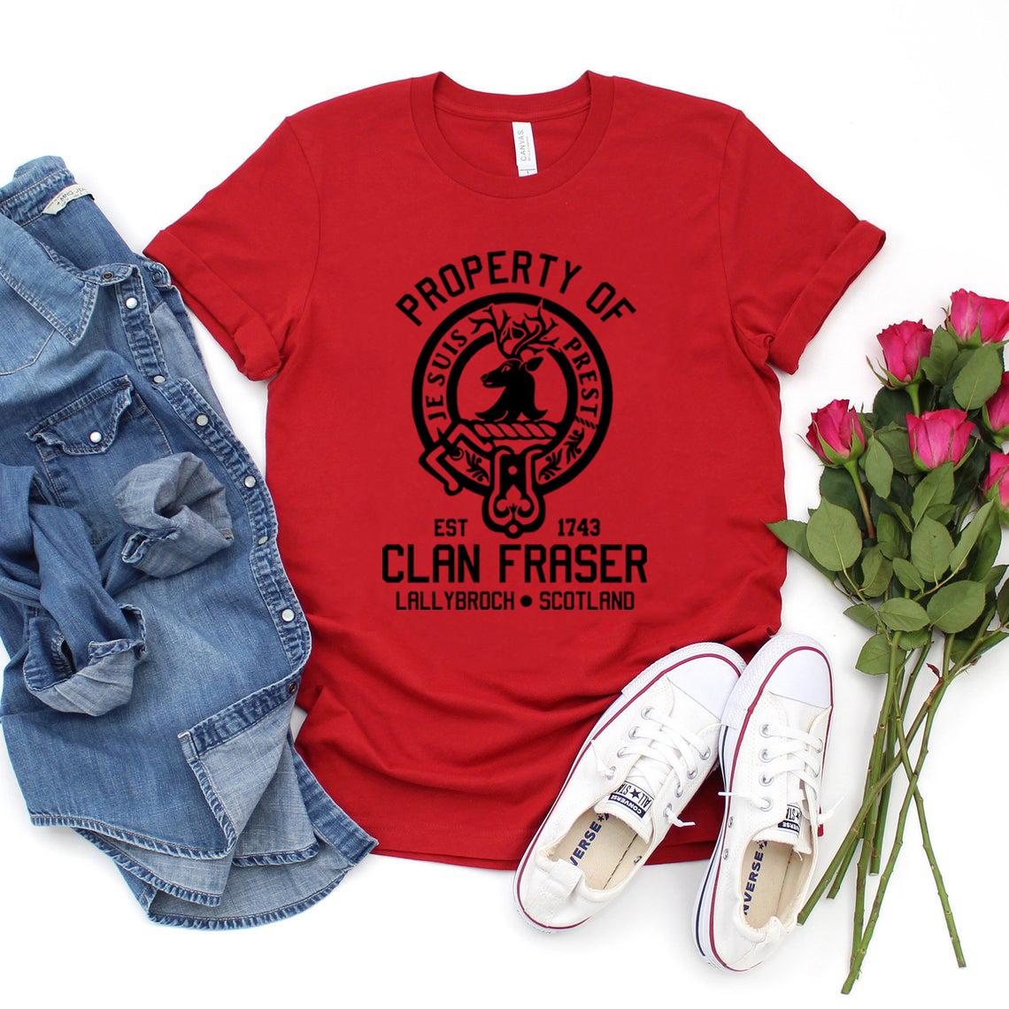 Property of Clan Foster T Shirts Outlander Book Series TShirt Jamie Fraser Sassenach T Shirt Tv Show Tops Vintage Casual Tees S
